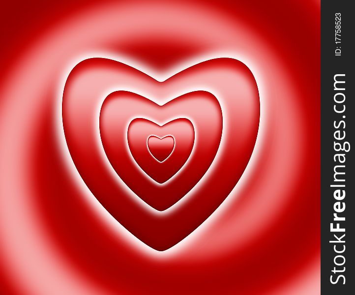 Red heart on spiral