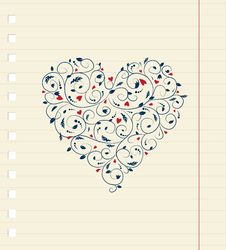 Heart Shape, Floral Ornament For Your Design Stock Photo Heart Shape, Floral Ornament For Your Design Stock Photo