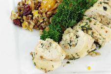 Chicken Roulade And Pilaf Royalty Free Stock Photography Chicken Roulade And Pilaf Royalty Free Stock Photography