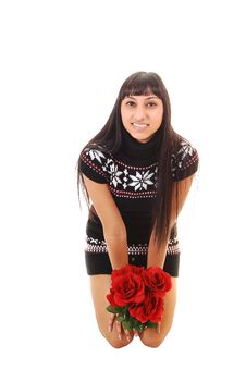 Girl In Brown Dress. Stock Photos Girl In Brown Dress. Stock Photos