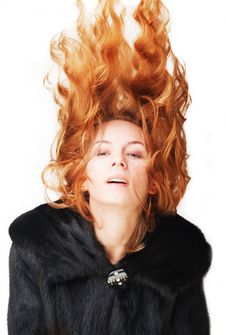 Woman In A Fur Coat Stock Photo Woman In A Fur Coat Stock Photo