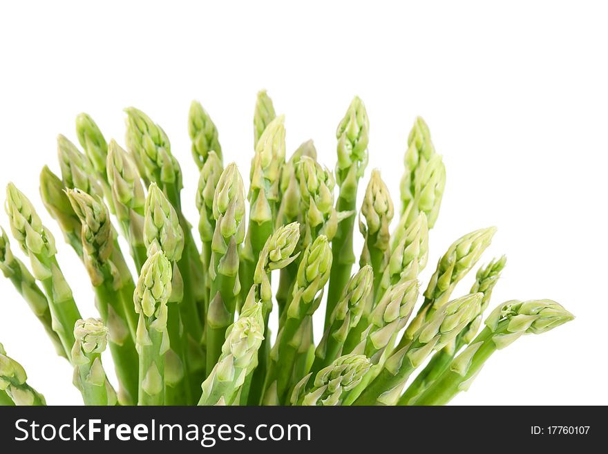 Sheaf of asparagus on a white background. Sheaf of asparagus on a white background.