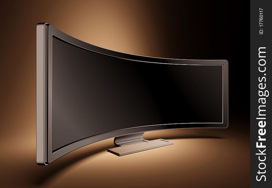 A 3D illustration of ultra wide professional display.