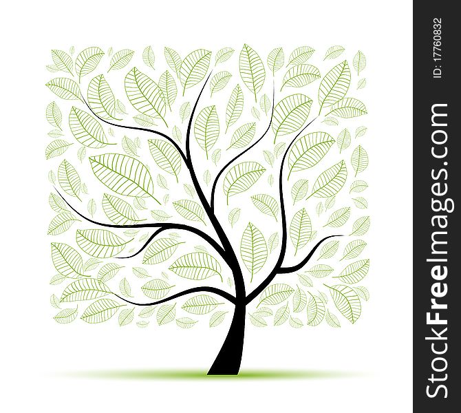 Art tree beautiful for your design,  illustration