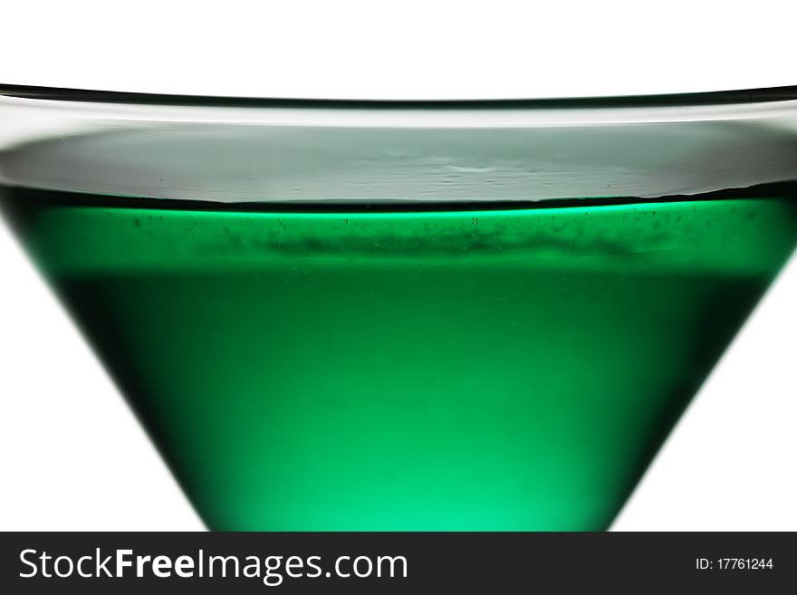 Green cocktail isolated on the white background