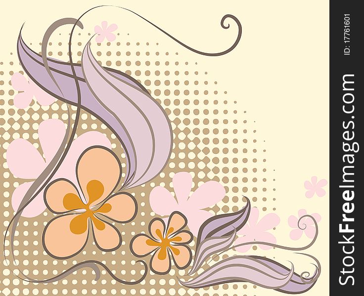 Background with decorative light flowers. Background with decorative light flowers