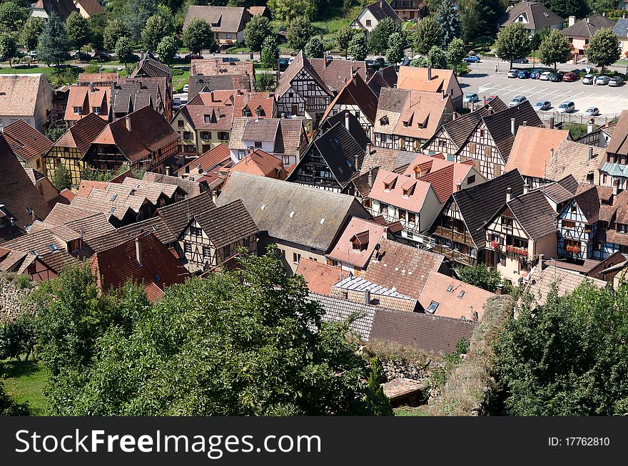 View from above of Kaysersberg village, Alsace, France. View from above of Kaysersberg village, Alsace, France