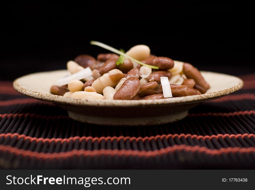 Salad with white and red kidney beans. Salad with white and red kidney beans