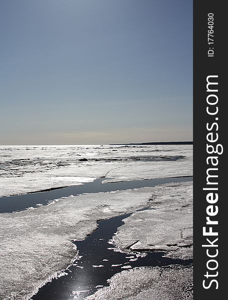 Gulf of Finland in spring. Melting ice. Gulf of Finland in spring. Melting ice.