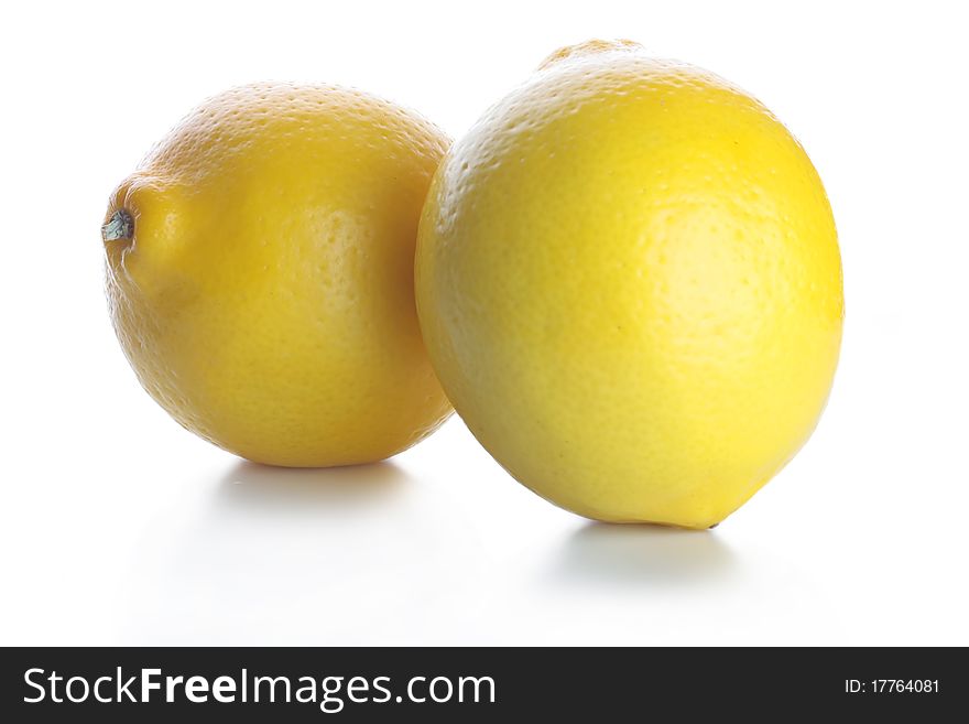 Isolated lemons on white backgrounds