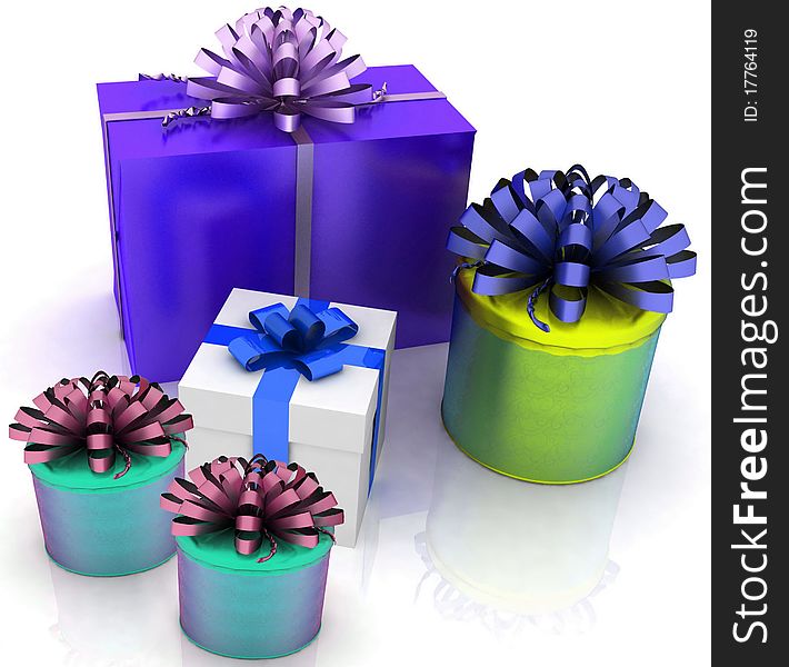 Beautiful gift boxes on a white background