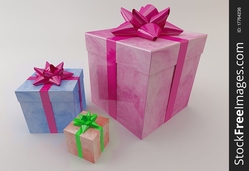 Beautiful gift boxes on a white background