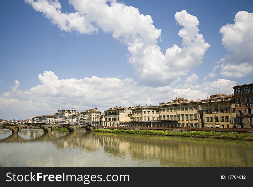 View on the Arno river in Florence, Italy. View on the Arno river in Florence, Italy