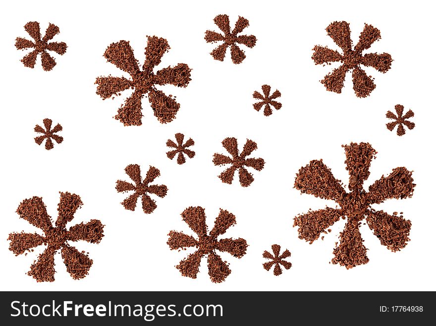 A chokolate snowflake on white