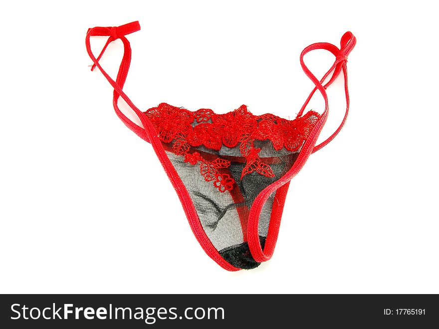 Black and red panties isolated on white