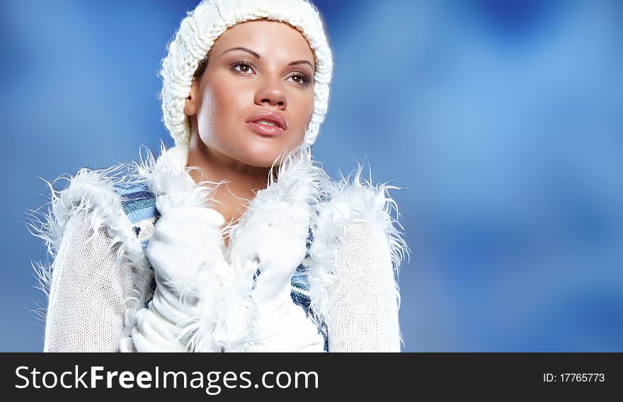 Woman In The Winter Scenery