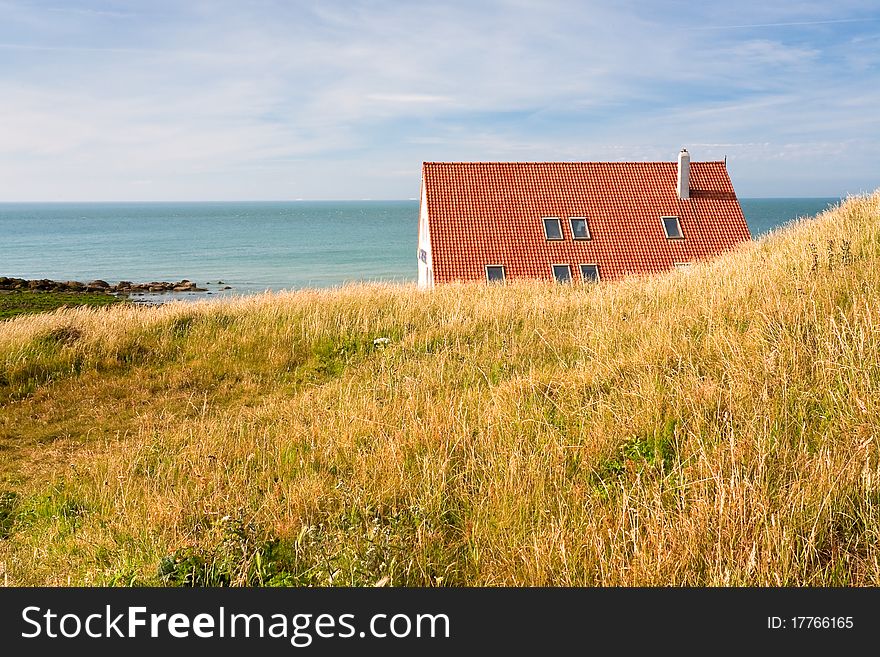 Roof oh house on English Channel. Roof oh house on English Channel