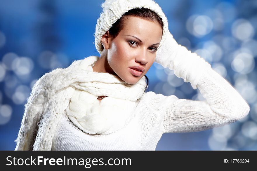 Woman In The Winter Scenery