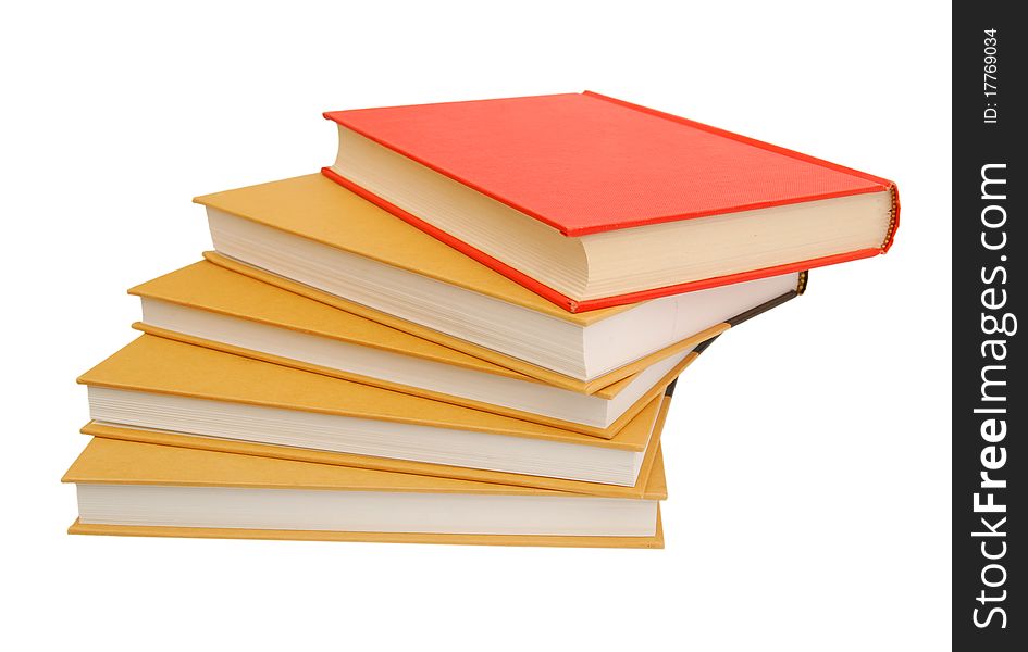 Stack of books isolated on the white background. Stack of books isolated on the white background