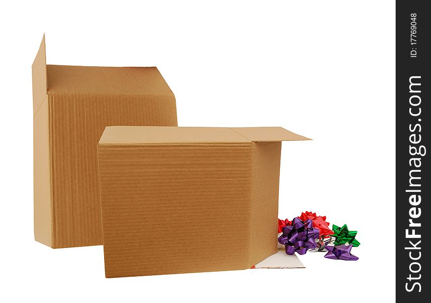 Vector illustration of cardboard boxes. Closed and open. Vector illustration of cardboard boxes. Closed and open