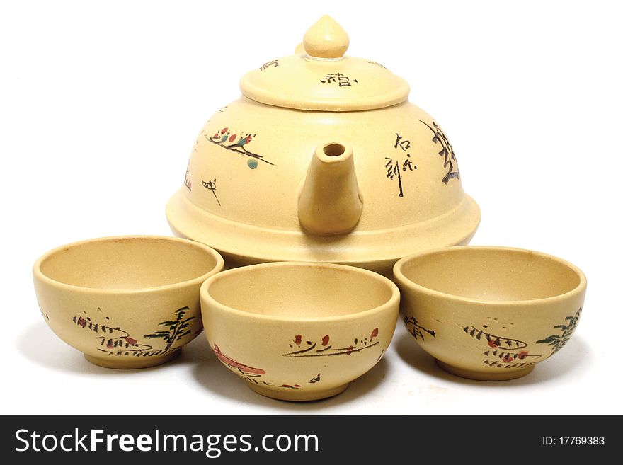 Chinese Teapot With Cups