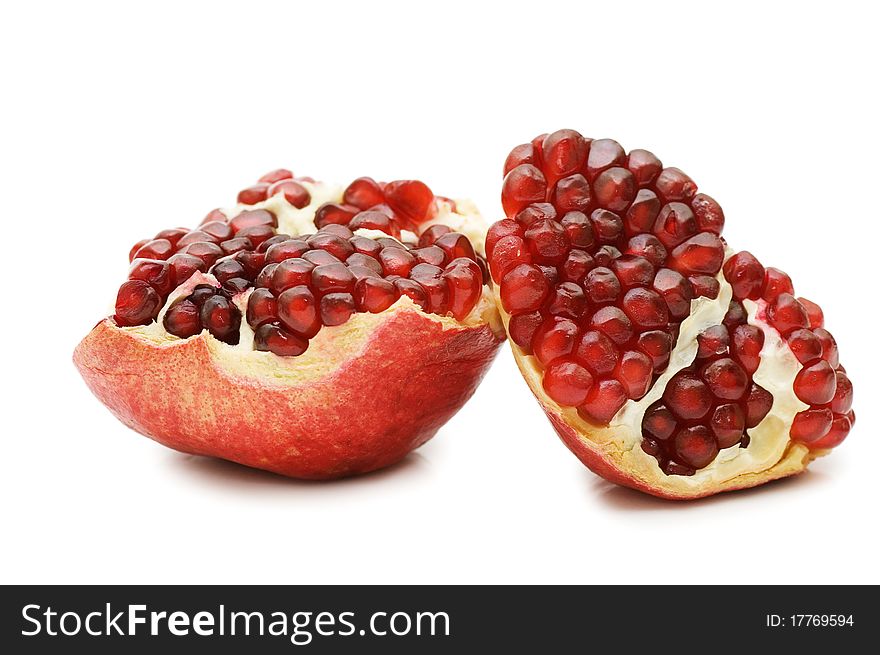 Pomegranate isolated on white