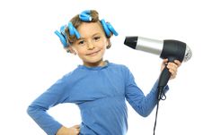 Little Girl With Laptop Stock Photos Little Girl With Laptop Stock Photos