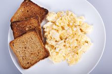 Breakfast - Toasts, Eggs, Bacon Stock Photography Breakfast - Toasts, Eggs, Bacon Stock Photography