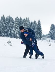 Father And His Son Playing Outside Royalty Free Stock Photos Father And His Son Playing Outside Royalty Free Stock Photos