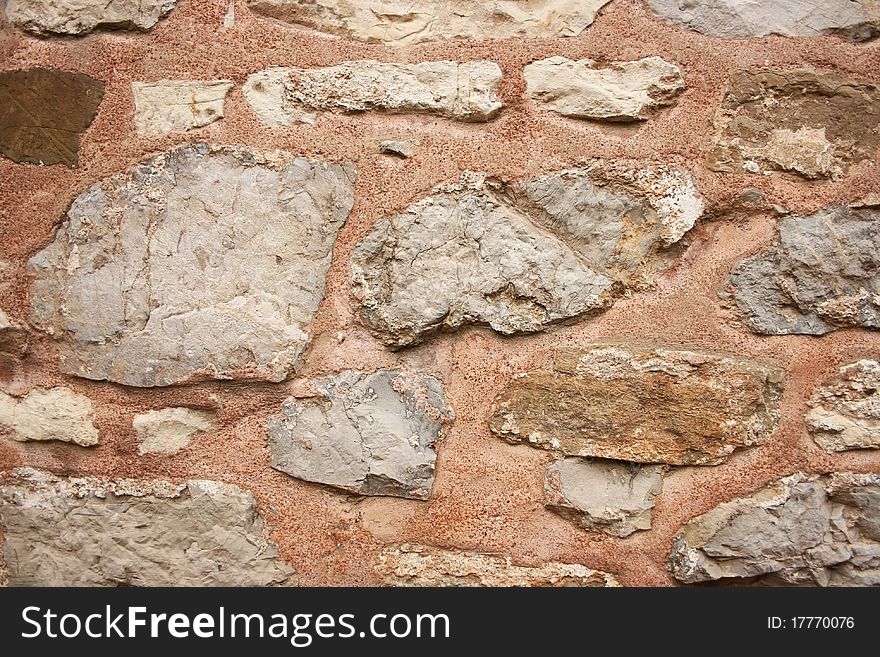Old stone wall,close up.