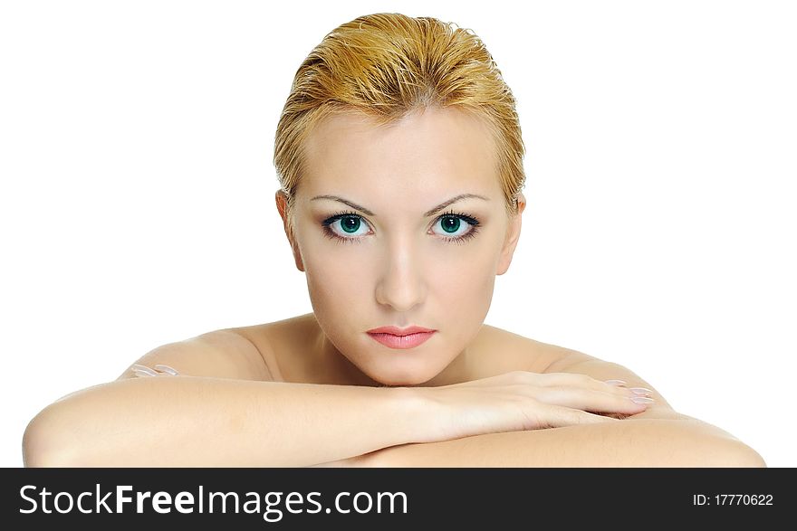 Portrait of young beauty woman with contact lenses. Portrait of young beauty woman with contact lenses