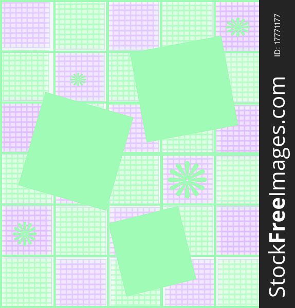 Pastel grid lavender and green scrapbook page illustration. Pastel grid lavender and green scrapbook page illustration