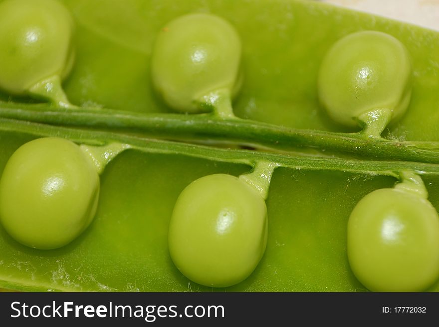 Macro of green pea. Eco-food