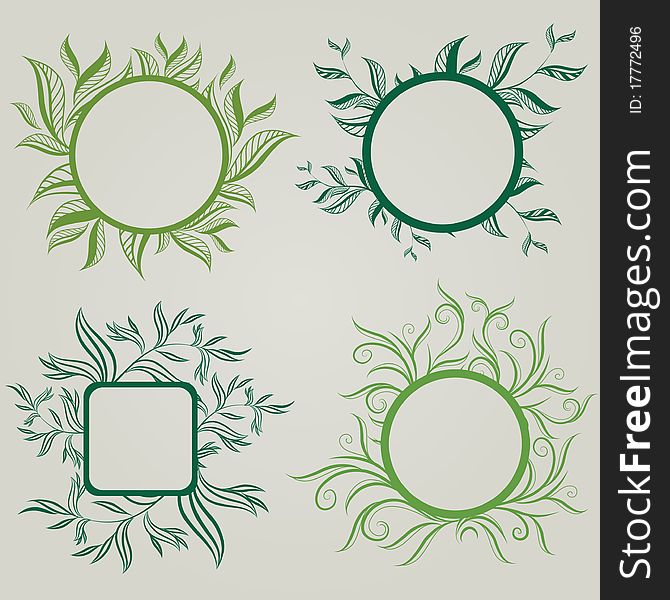 Vector Set Of Leafs Frames