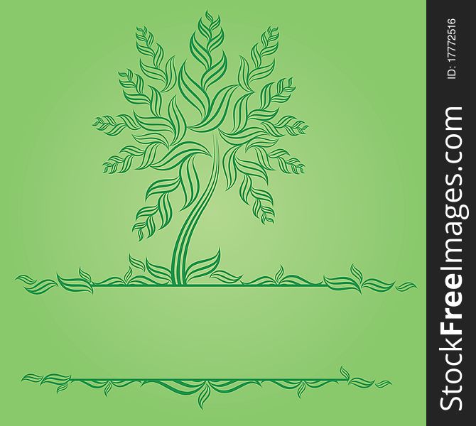 Design with decorative tree from leafs