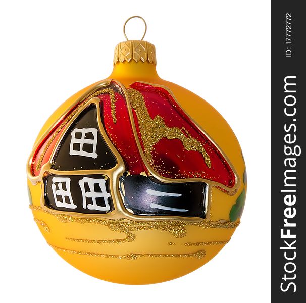 Christmas ball isolated over white background. Clipping path.