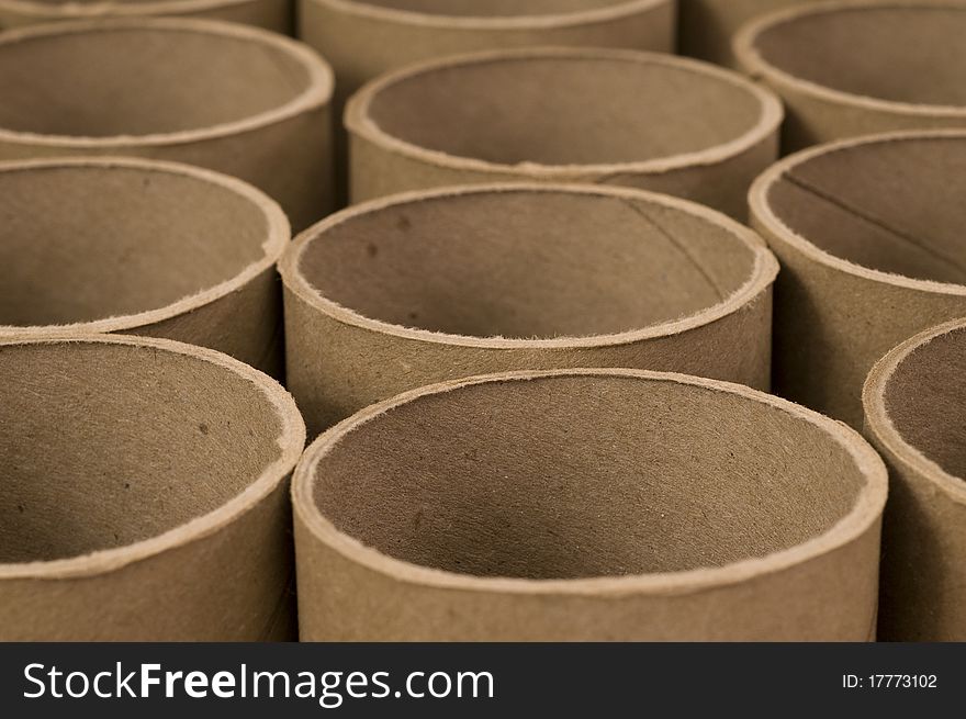 Close up of Cardboard Tubes, Great for Use as a Background.