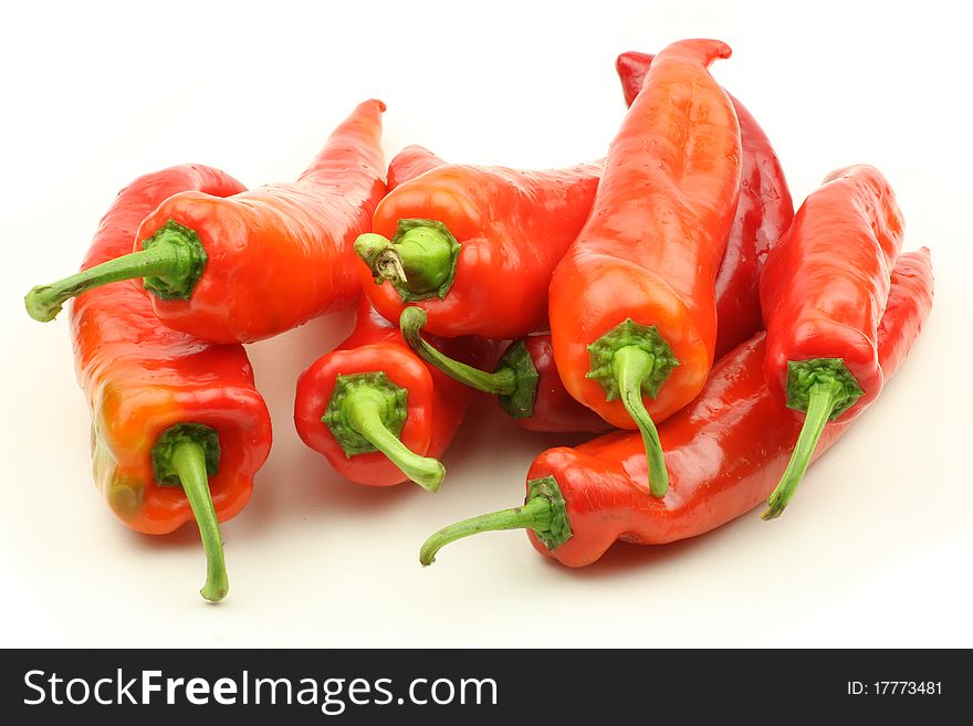 Chili peppers with white background. Chili peppers with white background