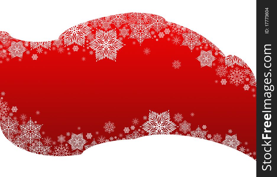 Winter background red& white snowflakes as a blank. Winter background red& white snowflakes as a blank