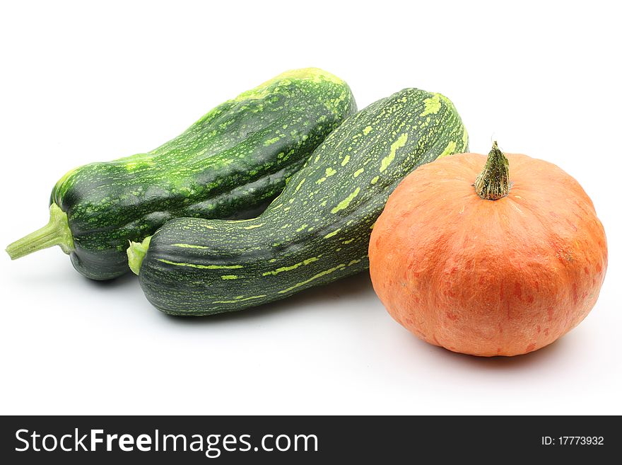 Three Pumpkin on white background