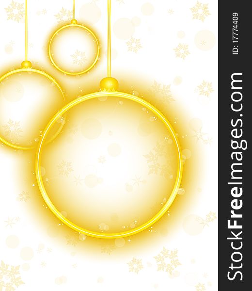 Golden Neon Christmas Ball Background