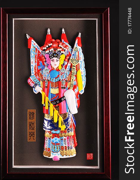 Peking Opera Mu Guiying the clay figure art. Peking Opera Mu Guiying the clay figure art.