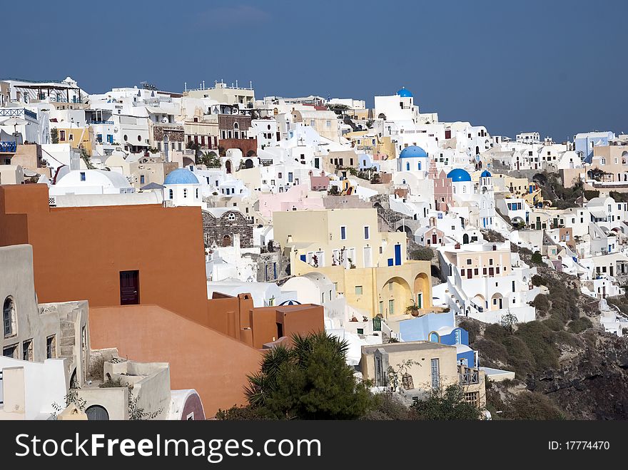 Panorama of the capital of Santorini Island