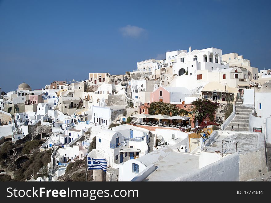 Panorama of the capital of Santorini Island