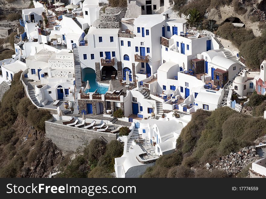 Panorama of the capital of Santorini Island