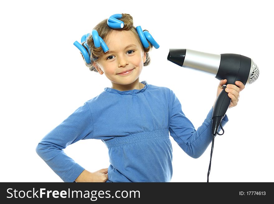 Little girl with laptop