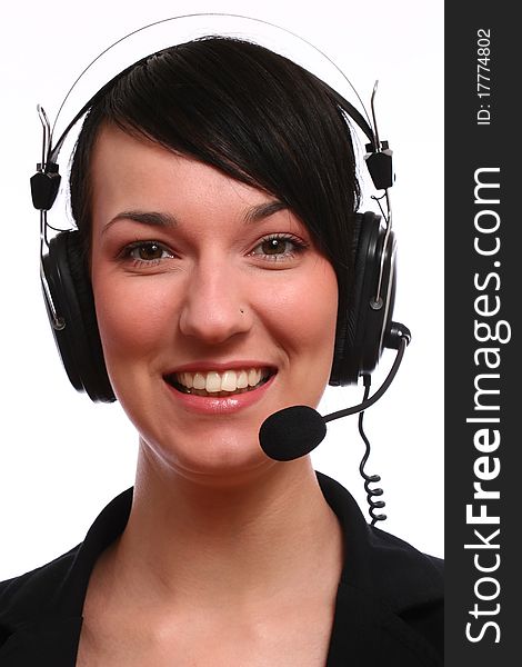 Customer Service Operator-Isolated over a White Background. Customer Service Operator-Isolated over a White Background