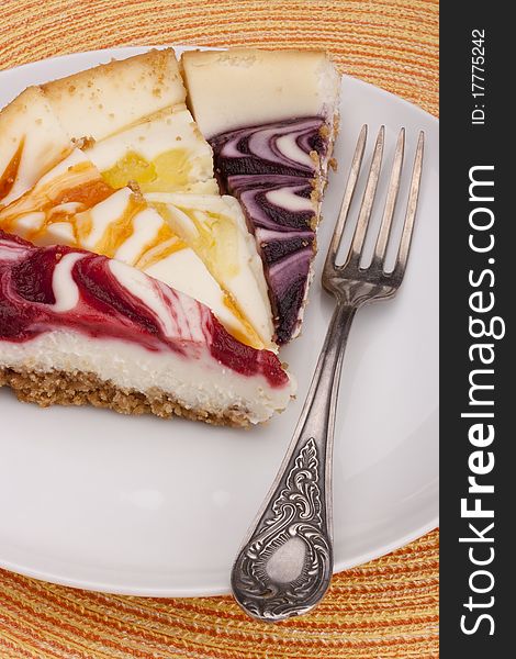 Cheesecake stuffed with lemon, peach, wild berry and strowberry.