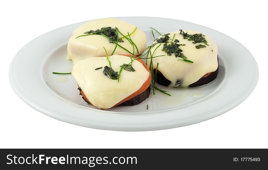 Studio shot of vegetables pyramid , with mozzarella cheese on top