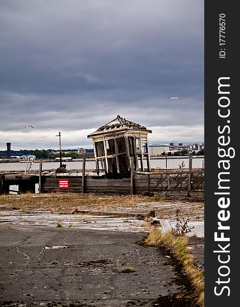 An old shed sitting at the pier head liverpool